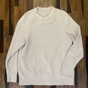 Lululemon Textured Knit Crewneck Sweater Mens Medium Ivory Cream